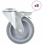 vidaXL 8 Stk. Lenkrollen mit R&uuml;ckenloch 100 mm