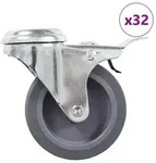 vidaXL 32 Stk. Lenkrollen mit R&uuml;ckenloch 75 mm