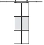 vidaXL Schiebet&uuml;r mit Beschlag 76x205 cm Hartglas & Aluminium