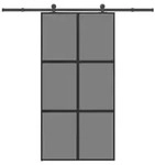 vidaXL Schiebet&uuml;r mit Beschlag 102,5x205 cm Hartglas & Aluminium