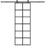 vidaXL Schiebet&uuml;r mit Beschlag 76x205 cm ESG-Glas & Aluminium