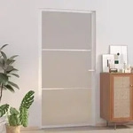 vidaXL Innent&uuml;r 102,5x201,5 cm Wei&szlig; Mattglas und Aluminium