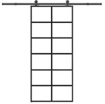 vidaXL Schiebet&uuml;r mit Beschlag 90x205 cm ESG-Glas & Aluminium