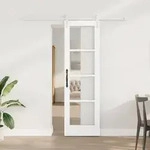 vidaXL Schiebet&uuml;r mit Beschl&auml;gen Set Wei&szlig; 61x198.5 cm Massivholz Kiefer