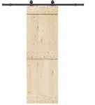 vidaXL Schiebet&uuml;rbeschlag-Set 183 cm Stahl Schwarz