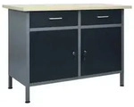 vidaXL Werkbank Schwarz 120x60x85 cm Stahl
