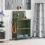 vidaXL Werkzeugwagen Olive Gr&uuml;n 65 x 35 x 111 cm Kaltgewalzter Stahl