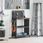 vidaXL Werkzeugwagen Schwarz 65 x 35 x 111 cm Kaltgewalzter Stahl