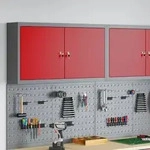 vidaXL Werkzeugschrank Wandmontage Rot 100x20x55 cm Stahl