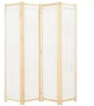 vidaXL 4-teiliger Raumteiler Cremewei&szlig; 160 x 170 x 4 cm Stoff