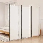 vidaXL 6-tlg. Paravent Wei&szlig; 300x200 cm Stoff