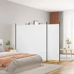 vidaXL 4-tlg. Paravent Wei&szlig; 698x180 cm Stoff