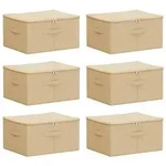 vidaXL Aufbewahrungsbox 6 pcs Creme 50 x 30 x 25 cm Vliesstoff