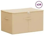 vidaXL Aufbewahrungsbox 24 pcs Creme 55 x 35 x 32 cm Vliesstoff