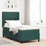 vidaXL LED Boxspringbett mit Matratze Gr&uuml;n 100 x 200 cm Samt