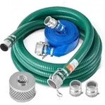VEVOR Saugschlauch-Set, mit 50,8mm x 19,81m blauem R&uuml;cksp&uuml;lschlauch, 6,1m...