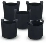 Intirilife 5x Vlies Pflanzsack in 38 Liter - 10 Gallon - 40 x 30 cm &ndash; Pflanzen