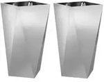 vidaXL Pflanzk&uuml;bel 2 pcs Silber 40 x 40 x 75 cm Verzinkter Stahl