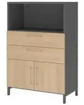 Kombischrank FlexWall 3OH Sockel graphit/eiche