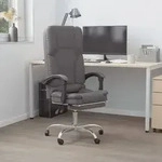 vidaXL B&uuml;rostuhl mit Massagefunktion Grau Kunstleder