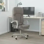 vidaXL B&uuml;rostuhl mit Massagefunktion Taupe Stoff