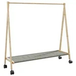vidaXL Kleiderst&auml;nder mit Ablagen und Rollen 106x34x106,5 cm Bambus