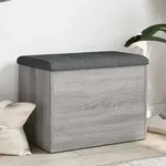 vidaXL Sitzbank mit Stauraum Grau Sonoma 62x42x45 cm Holzwerkstoff