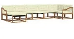 vidaXL Outdoor-Sofagarnitur 21 pcs Natur und Creme Massivholz Akazie
