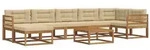 vidaXL Outdoor-Sofagarnitur mit Kissen 8 pcs Natur und Beige