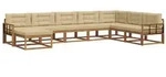 vidaXL Outdoor-Sofagarnitur mit Kissen 8 pcs Natur und Beige