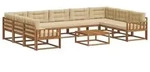 vidaXL Outdoor-Sofagarnitur mit Kissen 10 pcs Natur und Beige