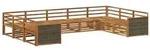 vidaXL Outdoor-Sofagarnitur 9 pcs Natur Massivholz Akazie