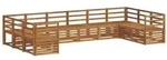 vidaXL Sofagarnituren 10 pcs Natur Massivholz Akazie