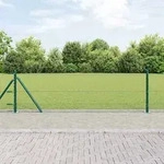 vidaXL Zaunpfosten Gr&uuml;n 25 x 0,6 m (13 mm Maschen) Stahl und PVC
