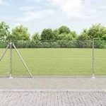 vidaXL Geschwei&szlig;ter Drahtzaun mit 13 Flanschpfosten 0.8x50 m Verzinkter Stahl