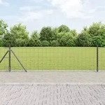 vidaXL Euro-Zaun mit 13 Flanschpfosten 0,6x50 m aus galvanisiertem Stahl