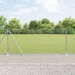 vidaXL Geschwei&szlig;ter Drahtzaun mit 13 Flanschen 1x50 m Galvanisierter Stahl