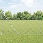 vidaXL Kettenlink-Zaun 1,5x10 m Verzinkter Stahl