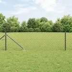 vidaXL Kettenzaun mit 7 Spike-Posts 0.6x10 m Feuerverzinkter Stahl