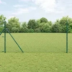 vidaXL Maschendrahtzaun Gr&uuml;n 1,2x25 m Stahl