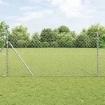 vidaXL Kettengliedzaun Set aus 2 Galvanisierter Stahl 25 x 1 m Langlebig