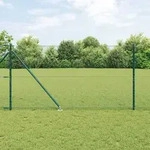 vidaXL Zaun Set Set aus 2 Gr&uuml;n Metall, Kunststoff 25 x 1,2 m Langlebig
