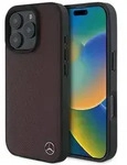 Mercedes MB Wood Kunstleder MagSafe H&uuml;lle iPhone 16 Pro Max - rot
