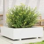 vidaXL Pflanzk&uuml;bel Wei&szlig; 80x80x26,5 cm Massivholz Kiefer