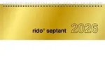 Schreibtischquerkalender Septant 30,5x10,5cm 1 Woche/2 Seiten Chromolux gold 2026