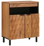 vidaXL Sideboard mit Speicher Akazienbraune Oberfl&auml;che 60 x 33 x 75 cm