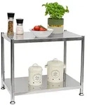 2 Ebenen Edelstahl Regal - 61x36x50 Schwerlastregal bis 60kg - Metallregal...