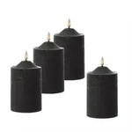LED Kerzenset Echtwachs festlich flackernd Rustik-Optik H:15cm Timer schwarz 4St