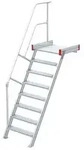 Euroline 511 Podesttreppe 60&deg; 800mm Stufenbreite 8 Stufen Alu gerieft