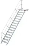 Euroline 511 Podesttreppe 45&deg; 600mm Stufenbreite 15 Stufen Alu gerieft